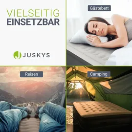 Juskys Luftmatratze Sapri L in Grau / Anthrazit - 2 Personen Luftbett selbstaufblasend - integrierter Pumpe