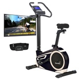 skandika Ergometer Morpheus, Fitnessbike, Heimtrainer mit Bluetooth, Pulsgurt, 32 einstellbare Widerstandseinstellung und Multifunktionscomputer mit Kalorienverbrauch, Puls