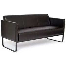 HJH Office Loungesofa BALI BLACK Kunstleder glatt, 3-Sitzer, schwarz