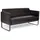 HJH Office Loungesofa BALI BLACK Kunstleder glatt, 3-Sitzer, schwarz