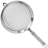 KitchenCraft Küchensieb, Hochwertige Passiersieb mit Griff, Extra Großes Sieb für die Küche, Feinmaschiger Seiher für Reis/Nudeln/Gemüse/Obst/Mehl, Silber Edelstahl, Ø 18 cm