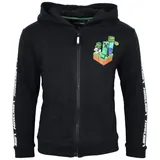 Minecraft Kapuzenpullover Minecraft Creeper Zombie Kinder Hoodie Pullover Gr. 116 bis 152 schwarz 152