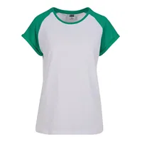 URBAN CLASSICS Damen Tb1913-ladies Contrast Raglan Tee T-Shirt, White/Ferngreen,
