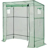 [en.casa] Gewächshaus, Grün, Kunststoff, 198x200x78 cm, Gartenzubehör, Hochbeete