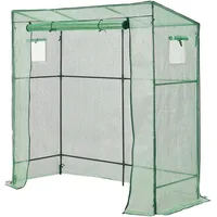 [en.casa] Gewächshaus, Grün, Kunststoff, 198x200x78 cm, Gartenzubehör, Hochbeete