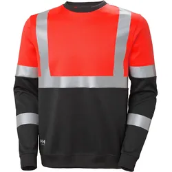 Warnschutz Sweatshirt "ADDVIS" UV-Schutz - L - rot/schwarz
