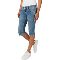 Pepe Jeans Damen Bermuda Short VENUS CROP Regular Fit Blau Hq5 Tiefer Bund W 34