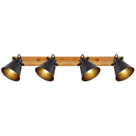 GLOBO Günther 4 E27 Holz schwarz-braun