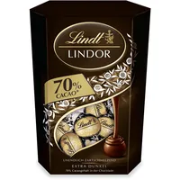 Lindt Schokolade LINDOR Kugeln Dark 70% | 500 g Cornet | ca. 40 Kugeln Kugeln Edelbitterschokolade mit 70% Kakao mit dunkler zartschmelzender Füllung | Pralinen Geschenk | Schokoladen Geschenk