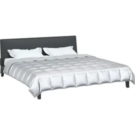 vidaXL Sommerdecke Silber 240 x 260 cm Satin und Mikrofaser