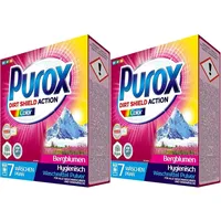 PUROX COLOR (6 WL) Waschpulver im Karton Antibakteriell Waschmittel 490 g (Packung mit 2)