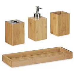 relaxdays Badaccessoires-Set braun