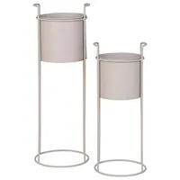 House Nordic Blumenständer 2er-Set Rabo Stahl Beige Sand