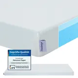 Arensberger Topper LUXURY, Gelschaum und Memory Gel Foam Matratzentopper, waschbarer Bezug, geeignet für Federkern & Matratzen, Höhe 10cm