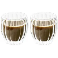 FUFRE Doppelwandige Kaffeegläser, 2PCS Doppelwandige Latte Macchiato Gläser Set, Borosilikatglas Kaffeetassen für Teegläse Eiskaffee Gläser Thermogläser doppelwandig Espressotassen Glas Latte Gläser