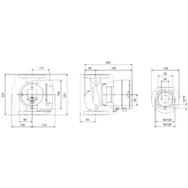 Grundfos Hocheffizienzpumpe Magna3 F 32-100 220 mm