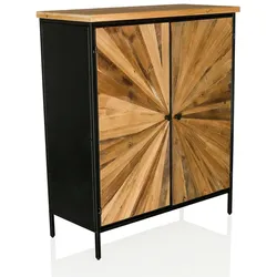 Kommode SANTJAGO BLACK SUN XL 80x34,5x94 cm 2 Türen Tanne massiv hjh LIVING