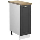 Vicco Apothekerschrank Fame-Line, 30 cm, AP Eiche, Anthrazit-Gold/Weiß - Grau