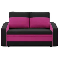 Sofa, Schwarz, Pink, Textil, 2-Sitzer, 148x90x87 cm, Wohnzimmer, Sofas & Couches, Sofas, 2-Sitzer Sofas