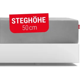 Bett1.de Spannbettlaken BODYGUARD 180-200 x 200 cm silber