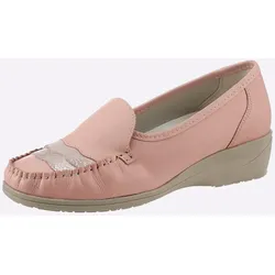 Mokassin CLASSIC, Damen, Gr. 42, rot (rosenholz), Glattleder, Schuhe