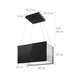 Klarstein Kronleuchter L Inselhaube 60 cm schwarz