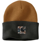 CARHARTT Mütze, Cap Carhartt Knit Camo Patch Beanie Brown