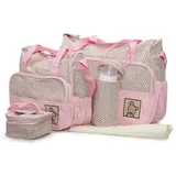 Moni Wickeltasche Stella, Set mit Wickelunterlage, Isoliertasche f. Babyflaschen pink
