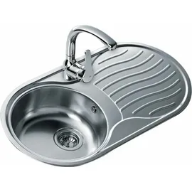 Teka DR 80 1C 1E oval rechts Auflagespüle Edelstahl Handbetätigung 840 x 500 mm
