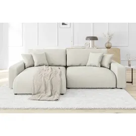 s-style möbel Leon Ecksofa mit Bettfunktion und Bettkasten Beige