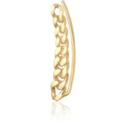 Single-Ohrhaken ELLI "Single Earclimber Panzerkette 925 Sterling Silver", gold, Ohrringe, Damen, OneSize, ohne Stein, Silber 925 (Sterlingsilber)