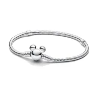 Pandora Moments Schlangen-Gliederarmband mit Micky Maus Verschluss Silber 593061C00-20 Größe 20 cm