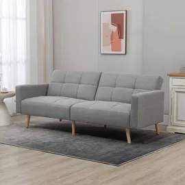Homcom Schlafsofa 2-Sitzer Grau