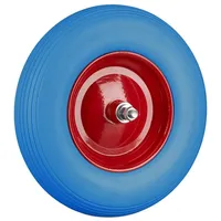 Relaxdays 2 x Schubkarrenrad Vollgummi blau-rot