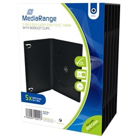MediaRange 5er-Pack DVD-Hüllen für 1 Disc 14mm, schwarz