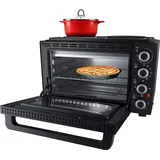 STEBA KLEINKÜCHE KB K 30, Große Kochplatte Ø18,5 cm mit 1000 W, kleine Kochplatte Ø15,5 cm mit 600 W, Gehäuseisolation, Drehspieß für 2 Hähnchen, Umluft zuschaltbar, 30 Liter Innenraum, 3100 W