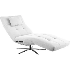 KAWOLA Relaxliege LETICIA Feincord 0 x 0 x 0 cm Weiß mit Nackenkissen