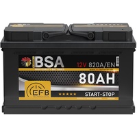 EFB Batterie 80Ah 12V 820A/EN Start Stop Batterie Autobatterie Starterbatterie