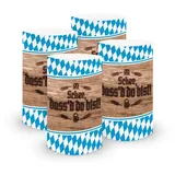 itenga 6X Windlicht Tischlicht aus Folie I Bayrisch Schee dassd do bist I 10cm I ideal als Tischdeko für bayrische Anlässe Oktoberfest, Mottoparty I geeignet für Teelichter oder LED-Kerzen