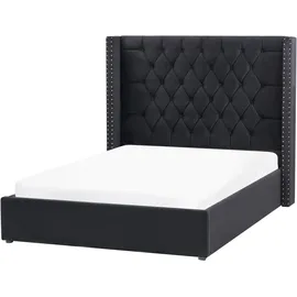 Beliani Beliani, Bett mit Stauraum Samtstoff Lubbon 140 x 200 cm