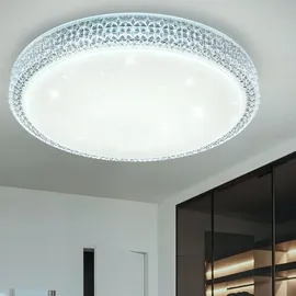 GLOBO Kristallleuchte 1x LED 22,0 W rund Metall klar weiß opal