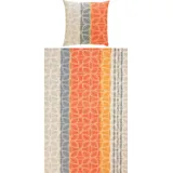 Erwin Müller Bettwäsche in orange-grau | Gr.: 155 x 220 + 80 x 80 cm