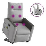 vidaXL Massagesessel mit Aufstehhilfe Wolkengrau Stoff