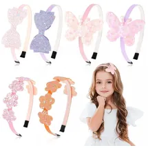 luxuskollektion Glitzer Haarreifen Schleifen Stirnbänder Mädchen Accessoires 6 Stück