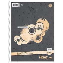 Ursus Style Notizbuch DIN A4 Kariert Spiralbindung Papier Perforiert 160 Seiten