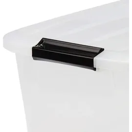 Iris Ohyama Aufbewahrungsbox mit Deckel, 45L, 6er-Set, Transparent, Schnappverschlüsse mit Griffen, Stapelbar, Stark & Langlebig, Für Kleidung, Garage, Zuhause, Büro, Plastikbox, Lagerung TB-45