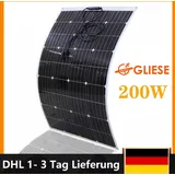 200 Watt Flexibel Solarmodul 12 Volt Monokristallin Solarpanel Solarzelle Photovoltaik PV