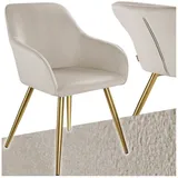 tectake Esszimmerstuhl Marilyn (Set, 1 St), Vielseitig verwendbar und kombinierbar grau