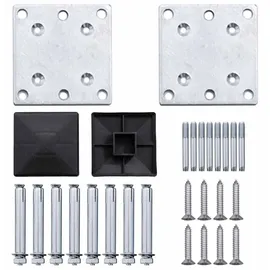 vidaXL Zaunlatte 4 pcs  Schwarz/Aluminium
