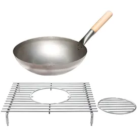 All'Grill Wok-Aufsatz 31 x 23 cm Edelstahl weiß
